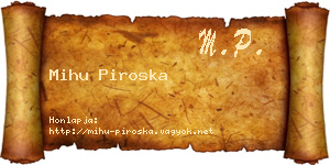 Mihu Piroska névjegykártya